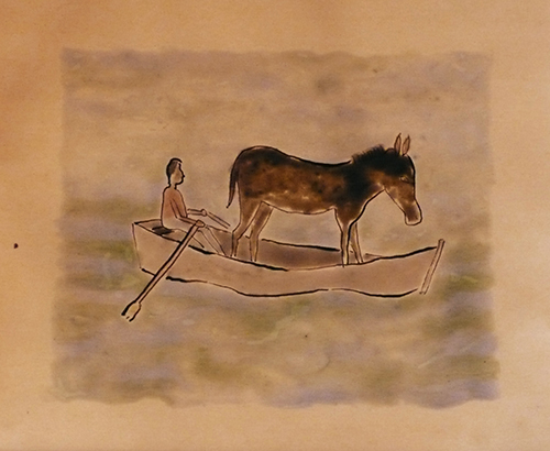 Dean Manning Donkey Boat Painting