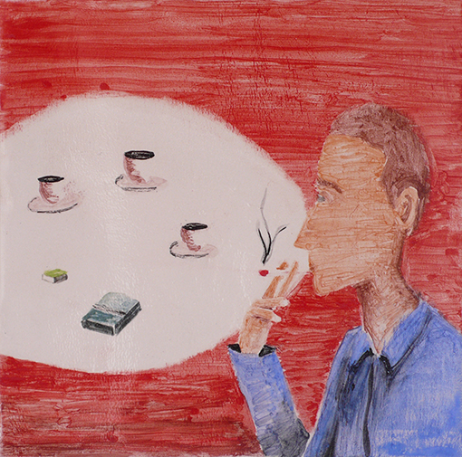 Dean Manning Red Cafe Ceramic Tile